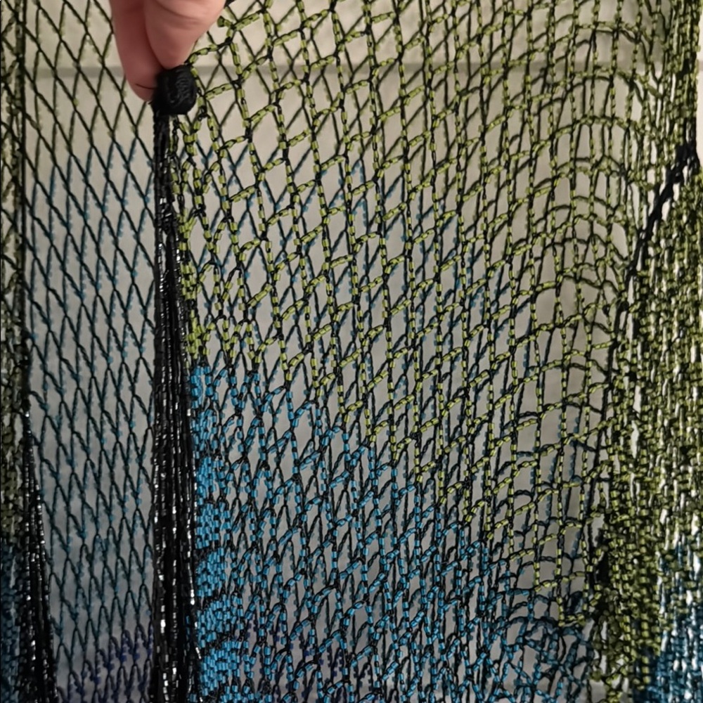 Vintage Beaded Fringe Netted Duster Cardigan Cover Up - Picture 15 of 15